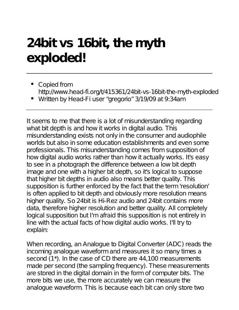 24bit vs 16bit, the myth exploded!