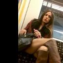 Girls check out guys crotch bulge on train